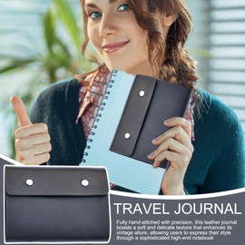 Travel Journal - Leather Journal Travelers Notebook,Portable Compact Notepad with Calendar Art Design for Business Daily Wedding Work Use