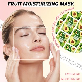 JunKuJK 10PCS Hydrating Facial Sheet Mask,Moisturizing Face Masks Skincare Gift Set,Long Lasting Face Mask Skin Care & Facial Mask Kit for All Skin Types 08