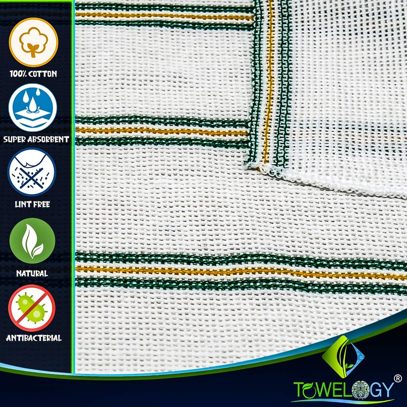 Towelogy® 5 Pack Cotton Dish Cloths Waffle Weave White Super