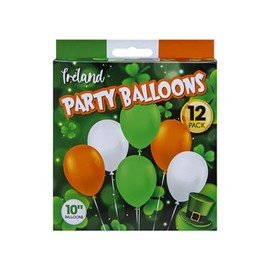 Assorted Color Ireland Themed Party Balloons - 25.4cm, Pack of 12 - Perfect for Irish Celebrations and Special Events