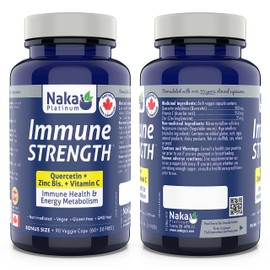 Immune Strength 90vcaps, Quercetin + Zinc Bis + Vitamin C, Made in Canada (60+30 vcaps)