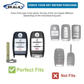 EKALA for Kia Key Fob Cover, 4 Buttons Soft TPU Key Fob Protector with Key Fob Keychain Compatible with Kia Optima Soul Sportage Sorento Forte NIRO Rio Smart Key Case Shell Black Gold (BP-Ki-4S)