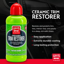 Griot's Garage Ceramic Trim Restorer for Car Detailing, Ceramic-Infused Coating for Exterior and Interior Plastics, Vinyl, and More, 10944, 16oz