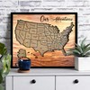 flinelife Usa Map, 12x10, Cork Board Usa Travel Map, Map