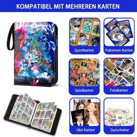 Scrapbook for Cards, 50 Pages 400 Cards Capacity Trading Card Album, PU Portable Waterproof Card Holder, Cards Book Book Folder