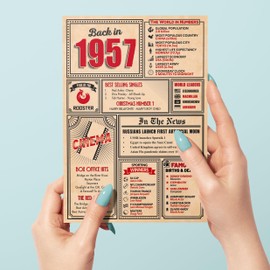 68th Birthday Card - Back in 1957 In This Year Card, Greeting Card for Men and Women, Birthday Cards for Women, Birthday Cards for Men, 68th Anniversary Card, 5x7