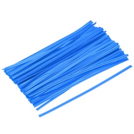 MECCANIXITY 100Pcs Twist Ties 6" Bread Ties Metallic Plastic Closure Tie for Plastic Bag, Tying Bread, Candy, Cookies, Gift Bags Blue