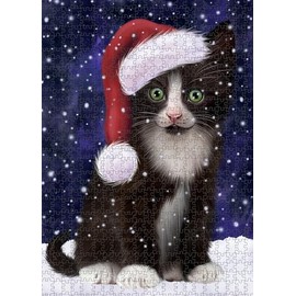 Doggie of The Day Tuxedo Cats - Let it Snow Navy - Jigsaw Puzzle for Adults - Interlocking Puzzle Game Artwork - Gift for Dog Lovers, 200 pcs. DOTD200PZLE2966