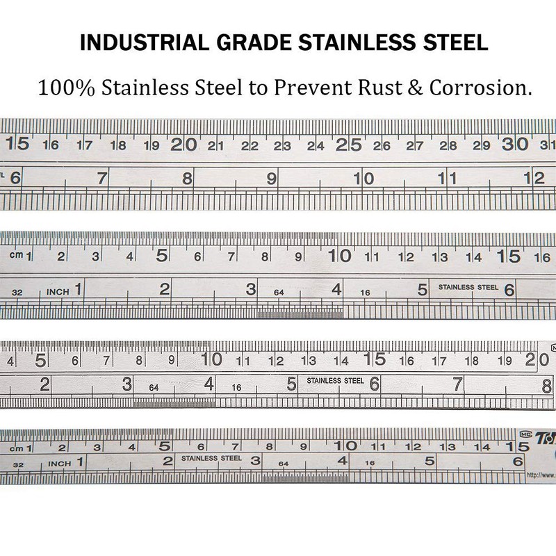 Ruler Metal Straight Edge Ruler Stainless Steel Ruler 6 Inch