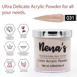 Nena's Superior Sculpting Powder Professional Acrylic Nail System wide color palette 4.0 oz (031)