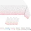 MORAINJAY 4Pcs White and Pink Dot Party Tablecloth,137x274cm Rectangle Table