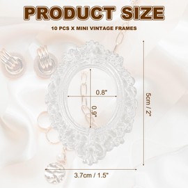 sourcing map 10pcs Vintage Resin Picture Frames, Mini Tiny Photo Frame Rectangle Jewelry Display Prop for DIY Table Top Photography Wedding Decor, White, 0.9 x 0.8