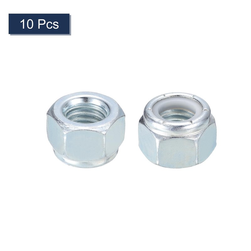 TA-VIGOR 10Pcs 9/16"-12 Nylon Hex Lock Nuts, Carbon Steel Nylon