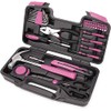 39 Piece All Purpose Basic Household Pink Tool Kit for