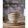 Famiware Dinnerware Sets for 4, Ocean Round 12-Piece Kitchen Plates