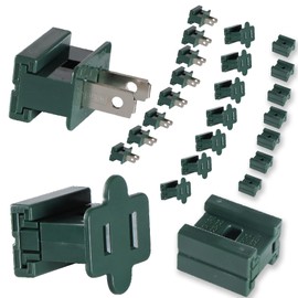 Aniai SPT-2 Vampire Plugs - Female Male and Connector Plugs 24PCS Green, Electrical Plug Replacement for Christmas Lighting Decoration