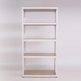 AVGVLIJ Storage Shelves 5 Tier Adjustable Garage Storage Shelving, Heavy Duty Metal Storage Utility Rack Shelf Unit for Warehouse Pantry Closet Kitchen, 23.6" x 15.7" x 47.2", White