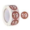 PATIKIL Number 19 Circle Stickers,1 Inch Round Color Coded Self-Adhesive