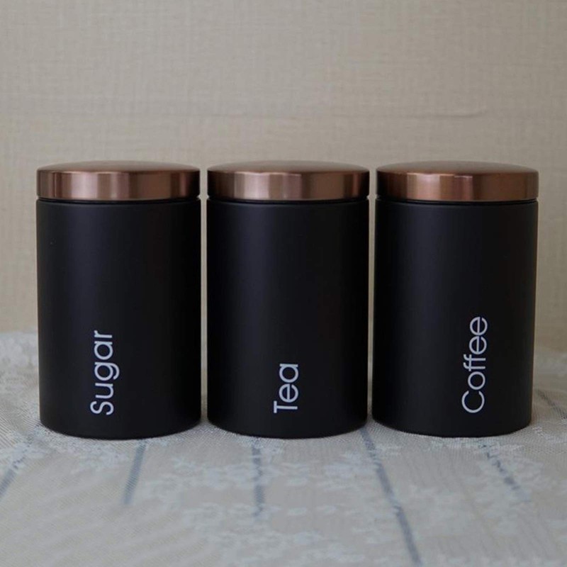 LOVIVER #N/A 3pcs Metal Containers with Lids, Coffee, Tea, Sugar