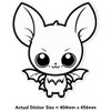 Extra Large 460mm 'Cute Bat' Permanent Sticker Decal for Cars/Windows/Bins/Walls
