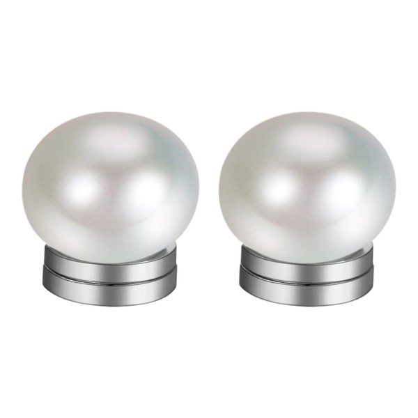 Flongo Magnetic Pearl Earrings for Women: Fake Plug Without Pierced