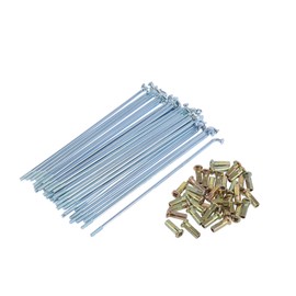 BULLSPANN Motorcycle Wheel Spoke Nipple 3mm Screw Diameter 160mm Length Silver Tone 36pcs Replacement Parts Accessories