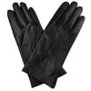 Jasmine Silk Ladies Luxury Black Plain Leather Cashmere Lined Gloves