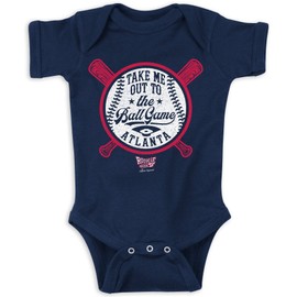 Take Me Out to The Ball Game Baby Apparel for Atlanta Baseball Fans (NB-18M) (Navy Onesie, 12 Months)