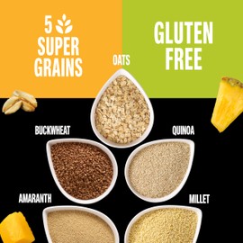 KIND Healthy Grains Energy Bars, Pineapple Mango, 20g Whole Grains, Made with Super Grains, Gluten Free Snacks, 5 Ct, 7.1oz