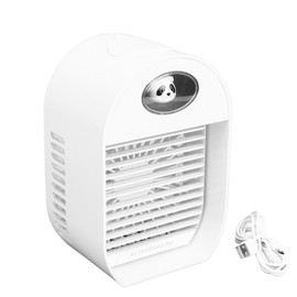 100mL LED Air Cooler Portable Desktop Cooling Fan USB Powered Night Light Humidifier Mini Air Cooler White