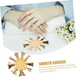 WOONEKY 6pcs Stainless Steel French Nail Art Templates Manicure Trimmer Tools for Nail Shapes Stencils for Salons Use Curves Eye-catching Designs