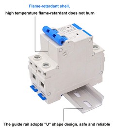 smseace Miniature Circuit Breaker Low Voltage AC 63A 400V 2 Poles DIN Rail Installation DZ47-63 C63