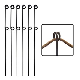 42" Inch, Double Rope Poles/Stakes for Creating a Rope Border Around Flower beds, Trees, Garden Paths, walkways, Fountains - 6 Pieces