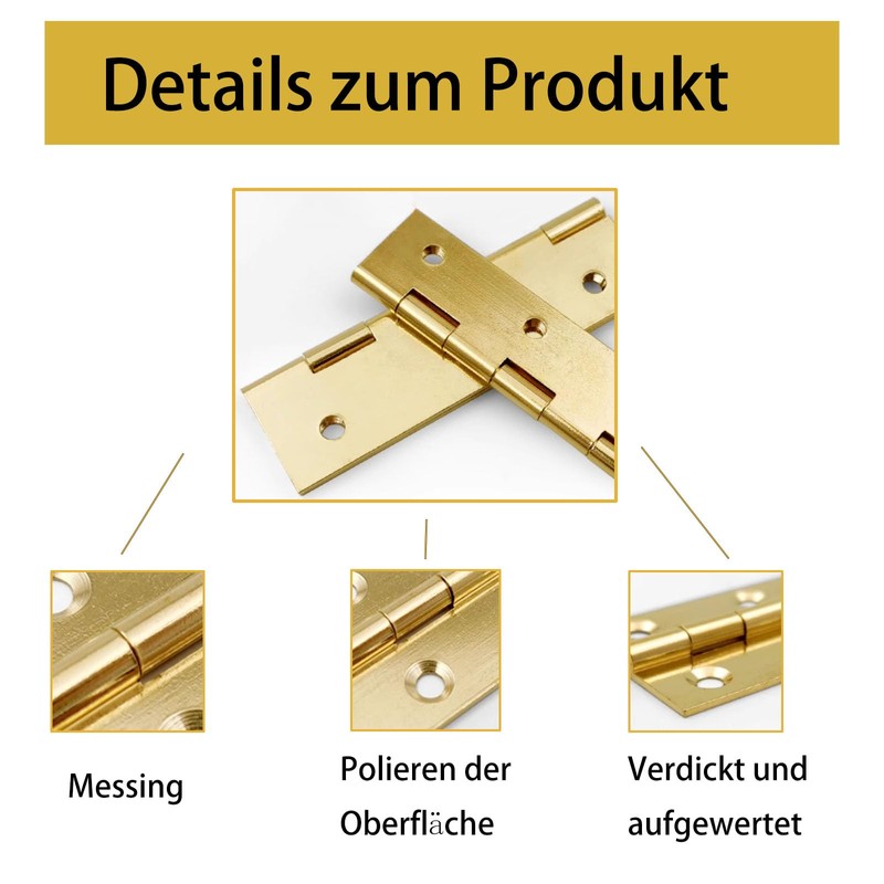 Set of 4 Copper Hinges 3 x 3.5 Inch Heavy