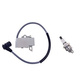 PARTSRUN White digital Ignition Coil Module for Oleomac 956-962-965 Efco 156-162-165 50020061AR,CDIM 114/4,with spark plug,ZF915-XHHS