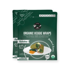 Organic Mini Veggie Wraps,Spirulina flavor (2 pack) | Wheat-Free, Gluten Free, Paleo Wraps, Non-GMO, Raw, Vegan Friendly Made in the USA