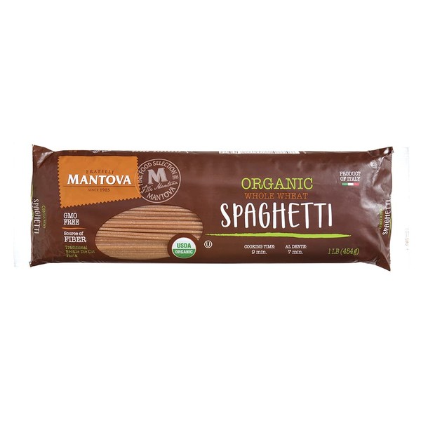 Fratelli Mantova Whole Wheat Organic Italian Spaghetti Pasta, 1 Pound (Pack of 10)