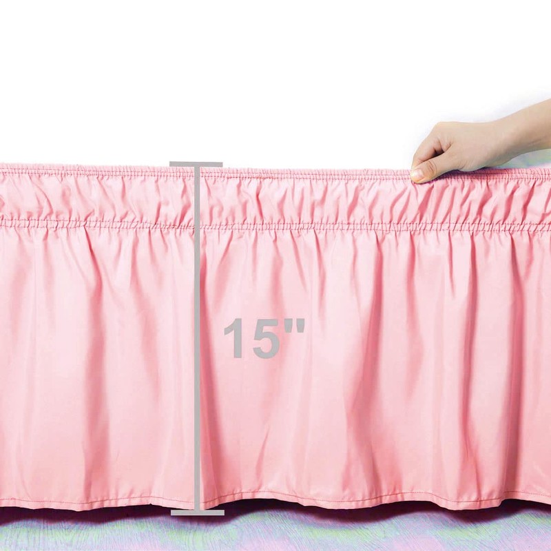 PiccoCasa Elasticated Bed Skirt Ruffled Bed Base Wrap Around Bed