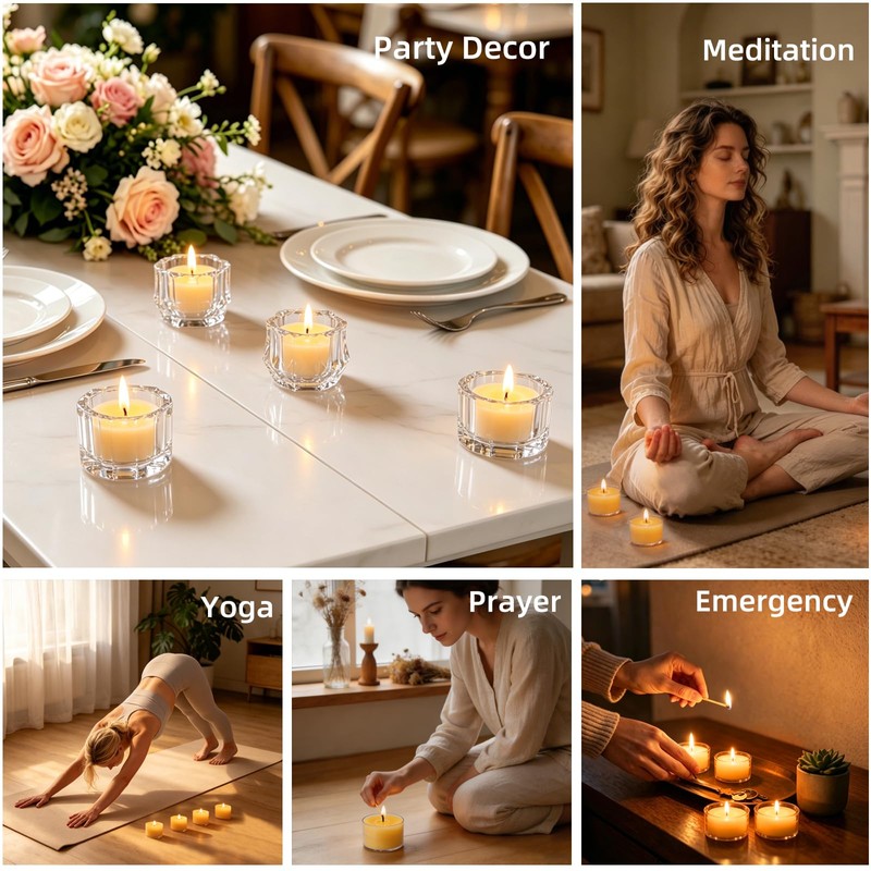UGBEM Beeswax Tea Light Candles Bulk 6 Hour Non Toxic