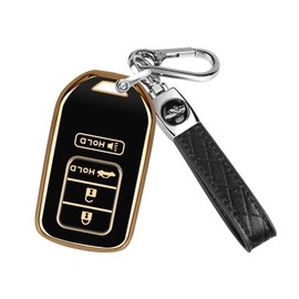 QBUC for Honda Accord Key Fob Cover for Civic, CRV, Pilot, Ridgeline 2016-2022, Soft TPU Full Protection Case with Keychain