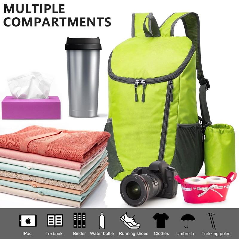 Yoolly Lightweight Foldable Backpack, Small Hiking Rucksack, Waterproof Packable Backpack
