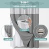 eachope Grey No Hook Waffle Weave Shower Curtain with snap-in