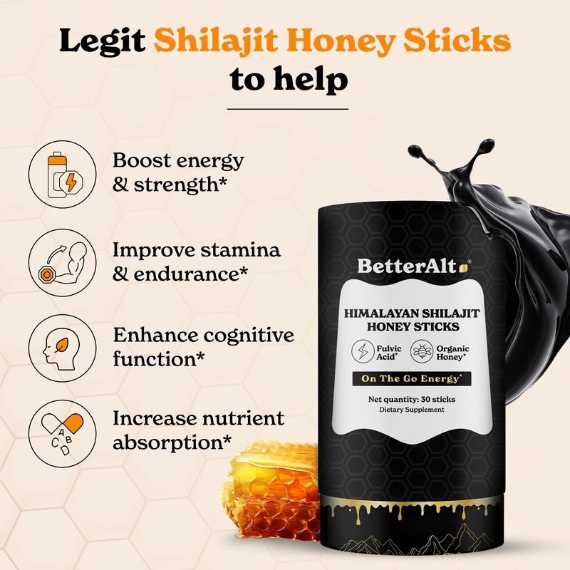 BetterAlt Power Couple Bundle | GOLD+ Shilajit Honey Sticks +