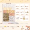 Annyswit 2064 Pieces Beads for Bracelets, Golden Heishi Beads with