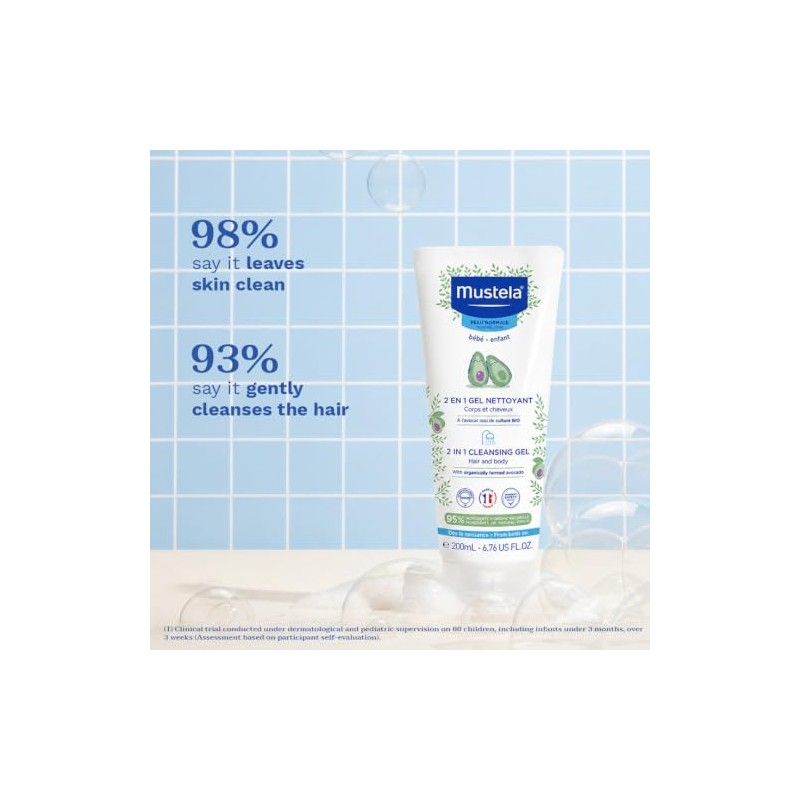Mustela 2-in-1 Cleansing Gel for Normal Skin, 200 ml (Pack