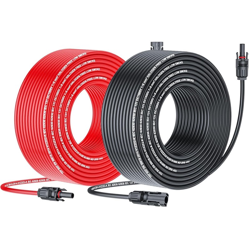 JXMXRPV Solar Cable Extension 20Ft 10AWG, Solar Wire with Tool-Free