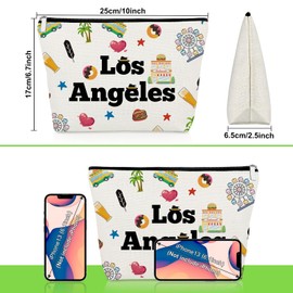 Los Angeles Makeup Bag Los Angeles Lovers Gift Trip Themed Gifts for Traveller Travel Souvenir Cosmetic Bag Vacation Friendship Present for Women Best Friend Christmas Birthday Present Zipper Pouch