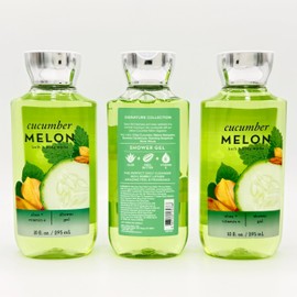 Cucumber Melon 3-Piece Bath and Body Bundle | Set of Three Shower Gels, 10oz Each
