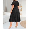Plus Size Black Dress Women Summer Wedding Guest Midi Short
