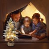 Pre-lit Snowy Mini Christmas Tree, Small Tabletop Flocked Christmas Tree